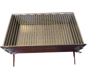 Le Baroudeur – Opvouwbare RVS Barbecue | Handgemaakt in Frankrijk | Draagbare Kampeer BBQ op Houtskool